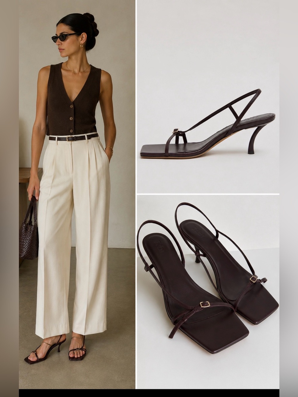 Tibi Kendrick Burgundy Square Toe Leather Slingback Kitten Heels Size 42 / US 11